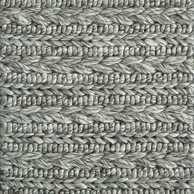 Grey braided cord area rug