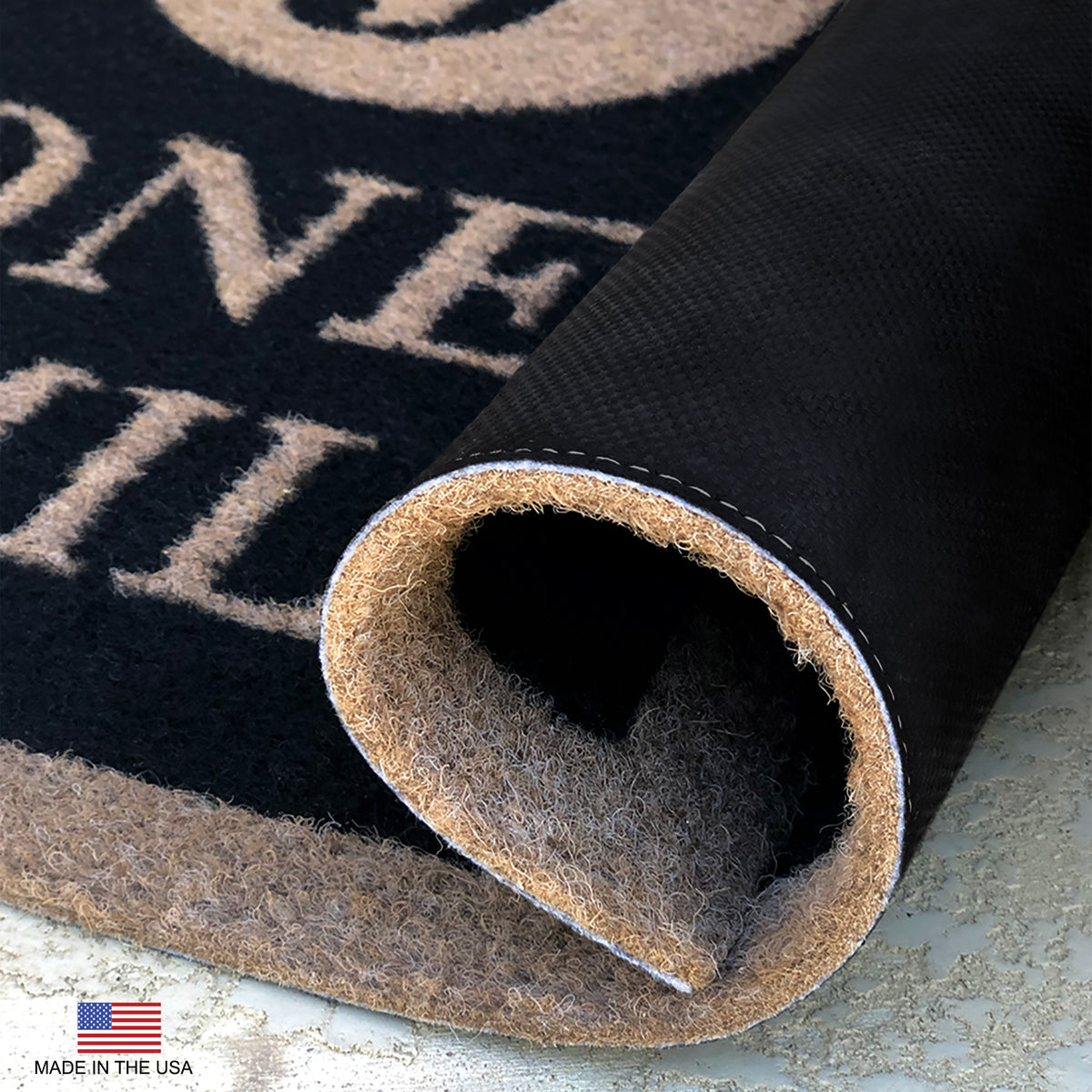 Infinity Custom Mats™ All-Weather Door Mat - STYLE: VINTAGE KEY WELCOME COLOR:BLACK - rugsthatfit.com