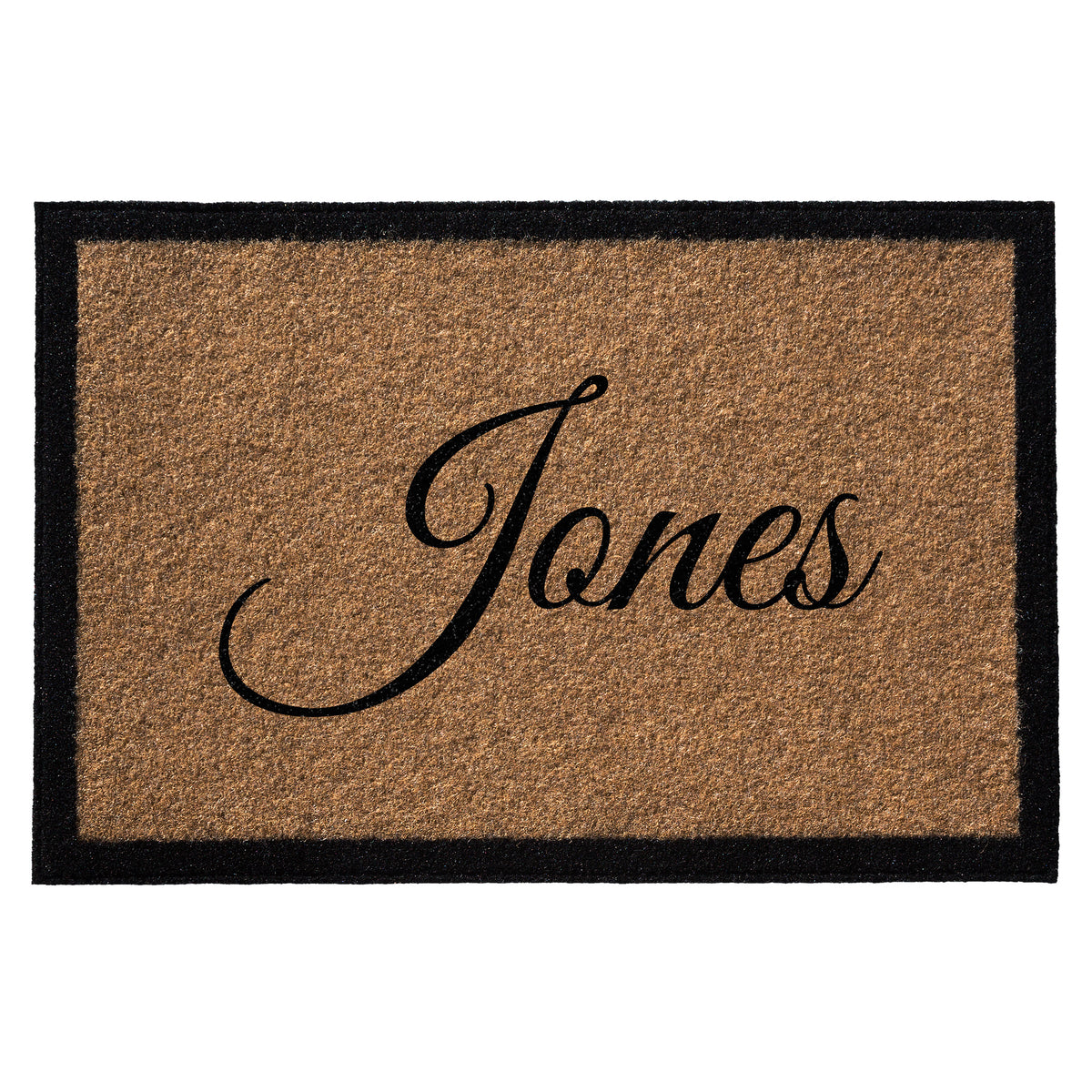 Infinity Custom Mats™ All-Weather Personalized Door Mat - STYLE: SINGLE FAMILY NAME COLOR:TAN - rugsthatfit.com
