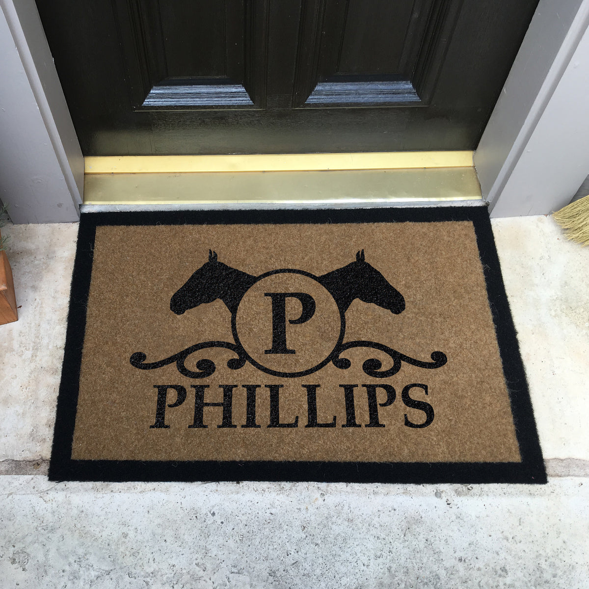 Infinity Custom Mats™ All-Weather Personalized Door Mat - STYLE: PHILIPS COLOR:TAN - rugsthatfit.com