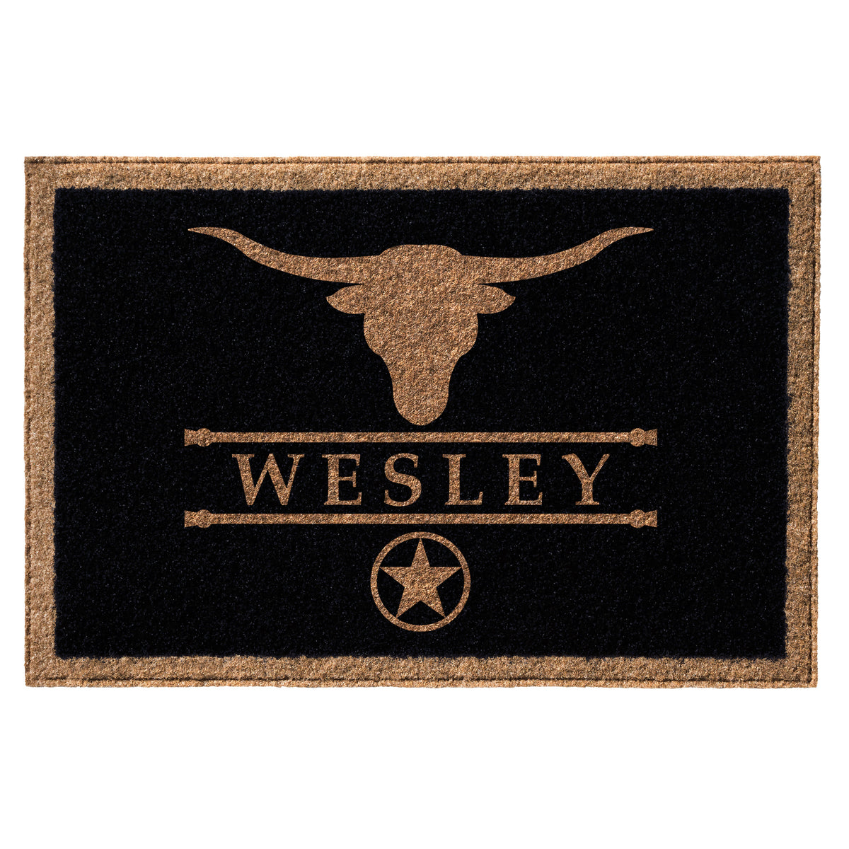 Infinity Custom Mats™ All-Weather Personalized Door Mat - STYLE: WESLEY COLOR:BLACK - rugsthatfit.com