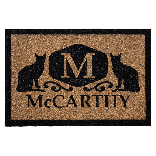 Infinity Custom Mats™ All-Weather Personalized Door Mat - STYLE: McCARTHY  COLOR: TAN - rugsthatfit.com