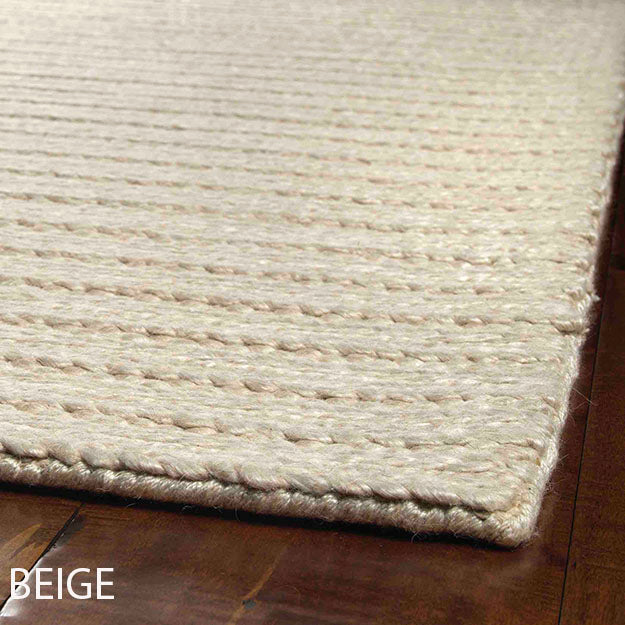 Wool Blend Hand-Loomed Rug - Bedford Cord Beige *Ships Within 2 Days*