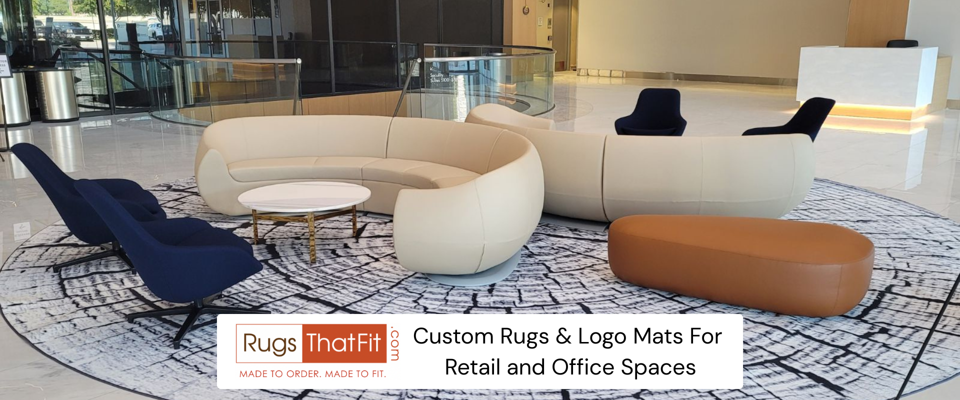 Custom rugs and logo mats at hotel.