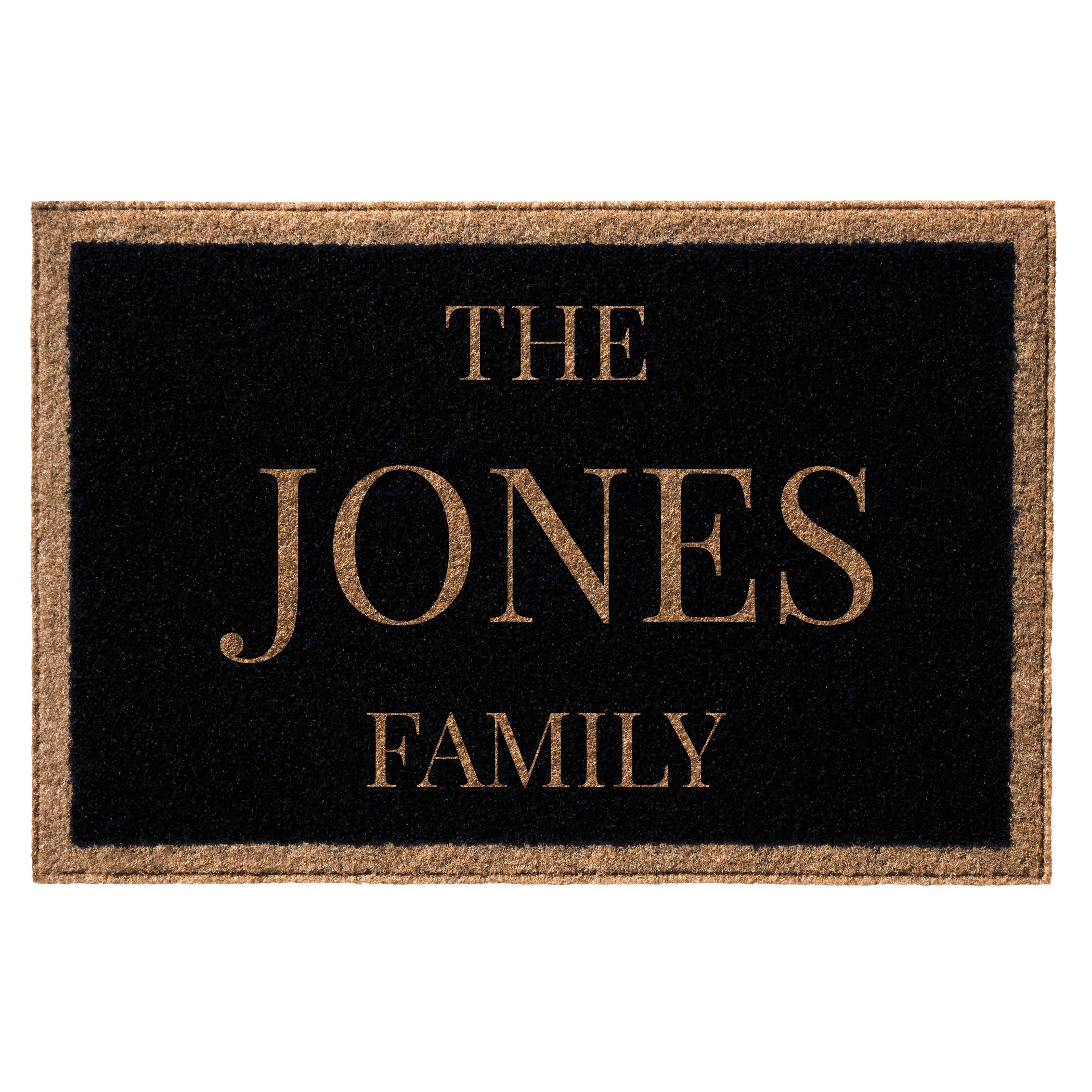Infinity Custom Mats™ All-Weather Personalized Door Mat - STYLE: FAMILY COLOR:BLACK - rugsthatfit.com