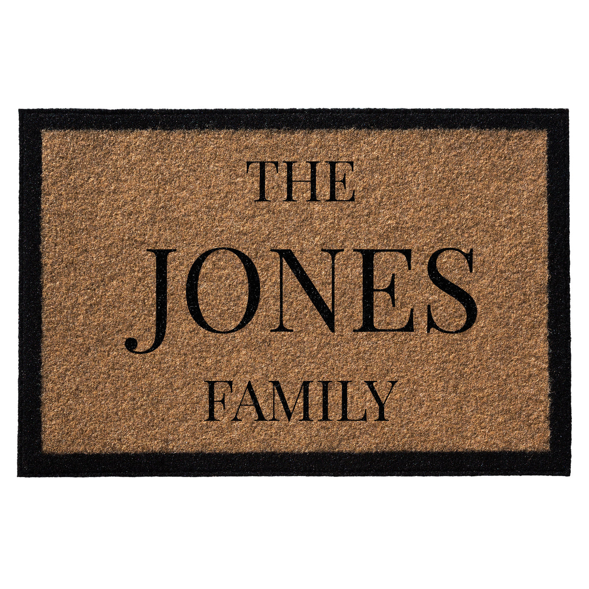 Infinity Custom Mats™ All-Weather Personalized Door Mat - STYLE: FAMILY COLOR: TAN - rugsthatfit.com