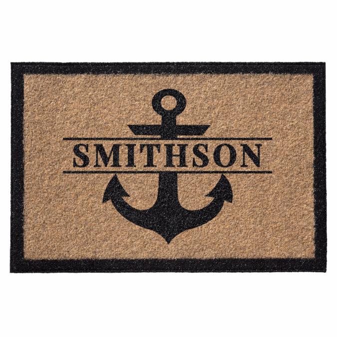 Infinity Custom Mats™ All-Weather Personalized Door Mat - STYLE: ANCHOR COLOR: TAN - rugsthatfit.com