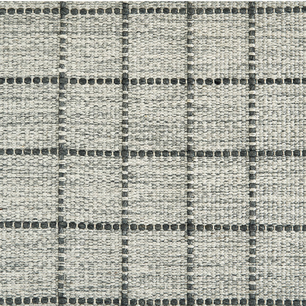 Light Grey Rug with Dark Grey Stitched Squares