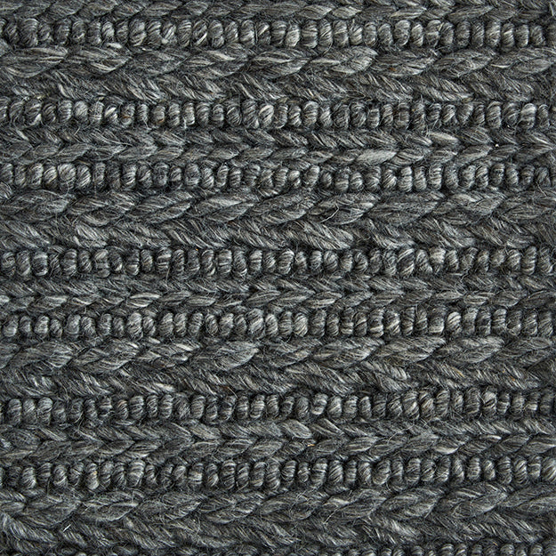 Charcoal Grey braided cord area rug