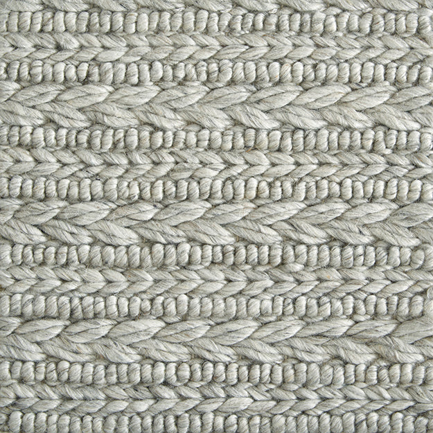 Silver braided cord area rug