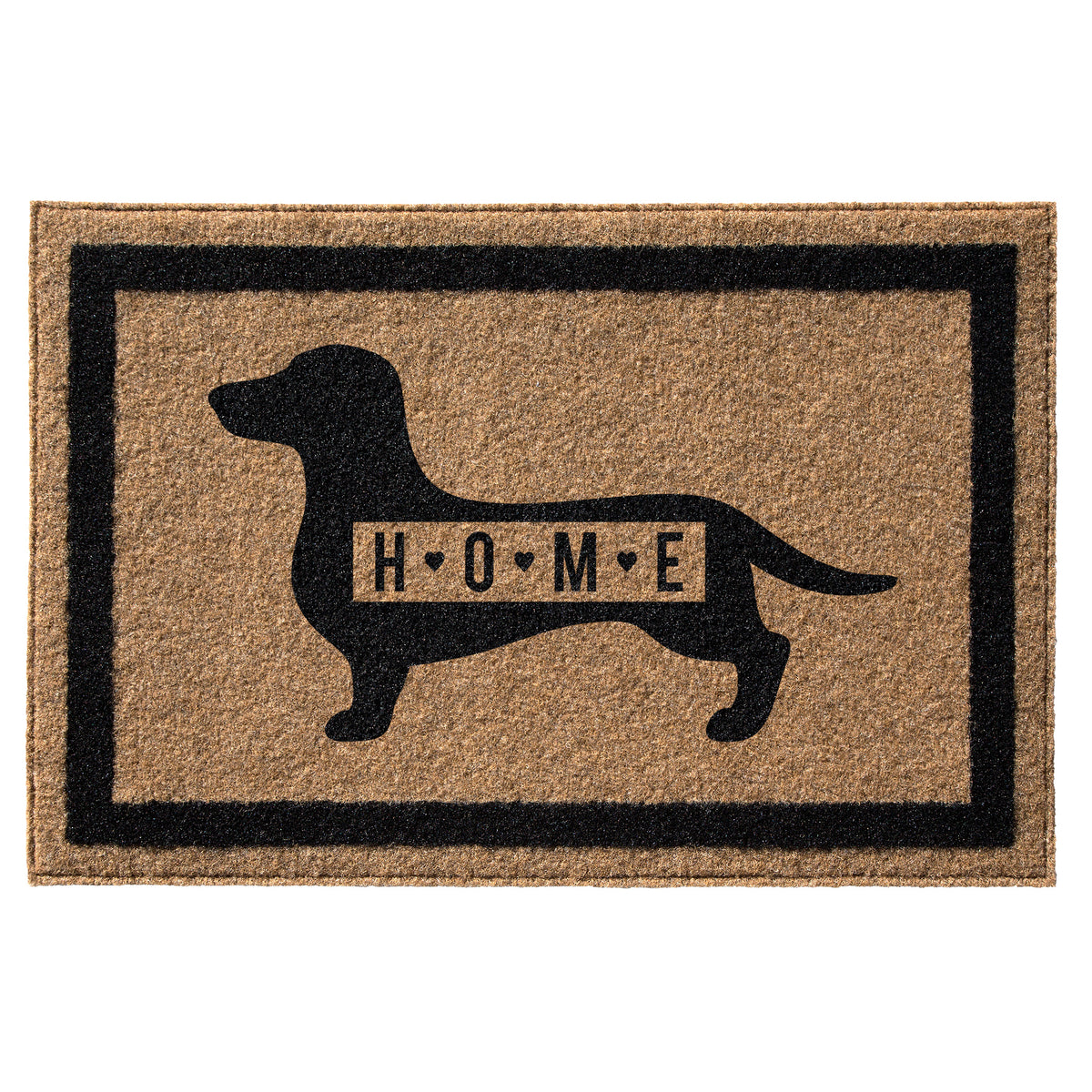 Infinity Custom Mats™ All-Weather HOME Door Mat - STYLE: DACHSHUND HOME COLOR:TAN - rugsthatfit.com