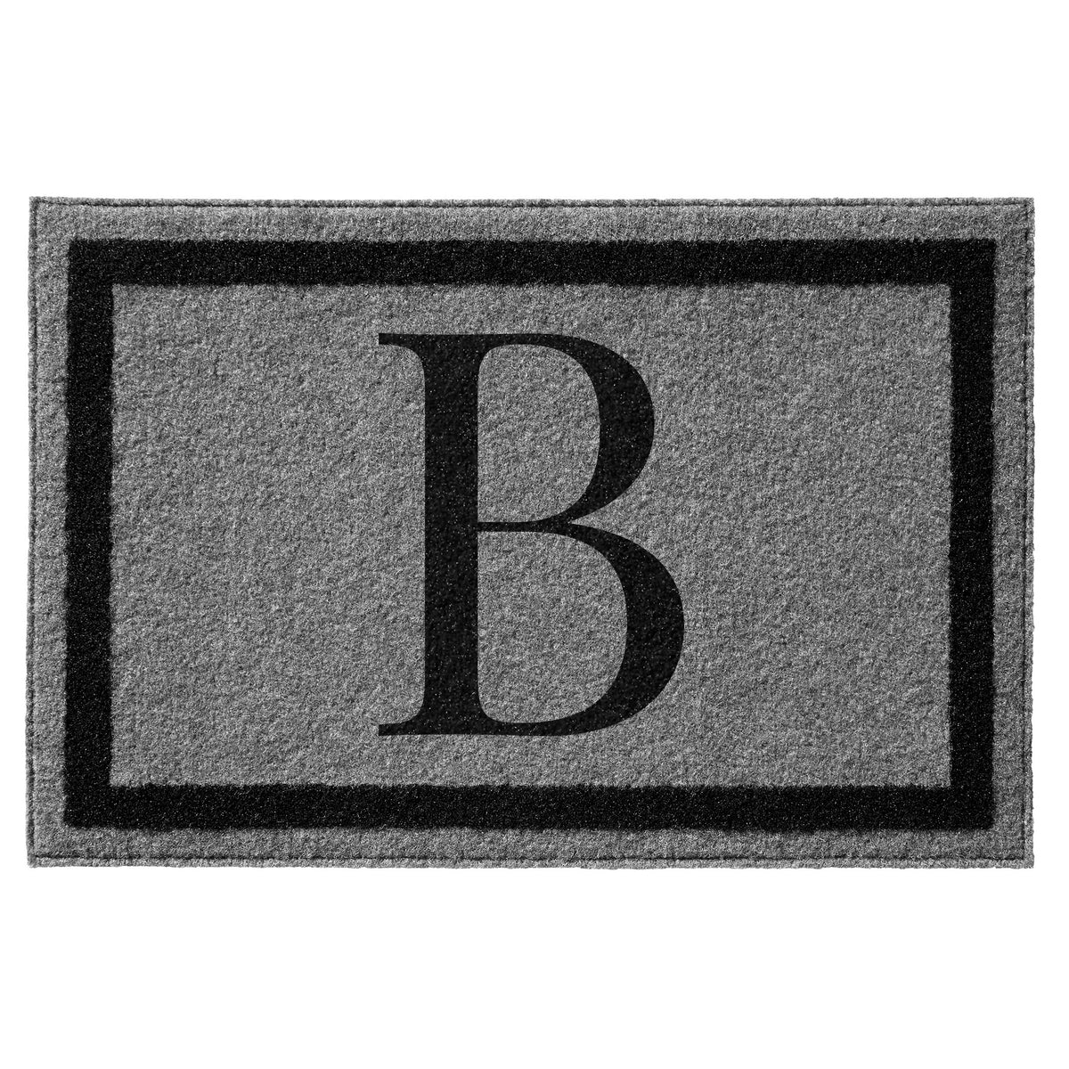 Infinity Custom Mats™ All-Weather Personalized Door Mat - STYLE: FARMHOUSE MONOGRAM COLOR: GREY / BLACK - rugsthatfit.com