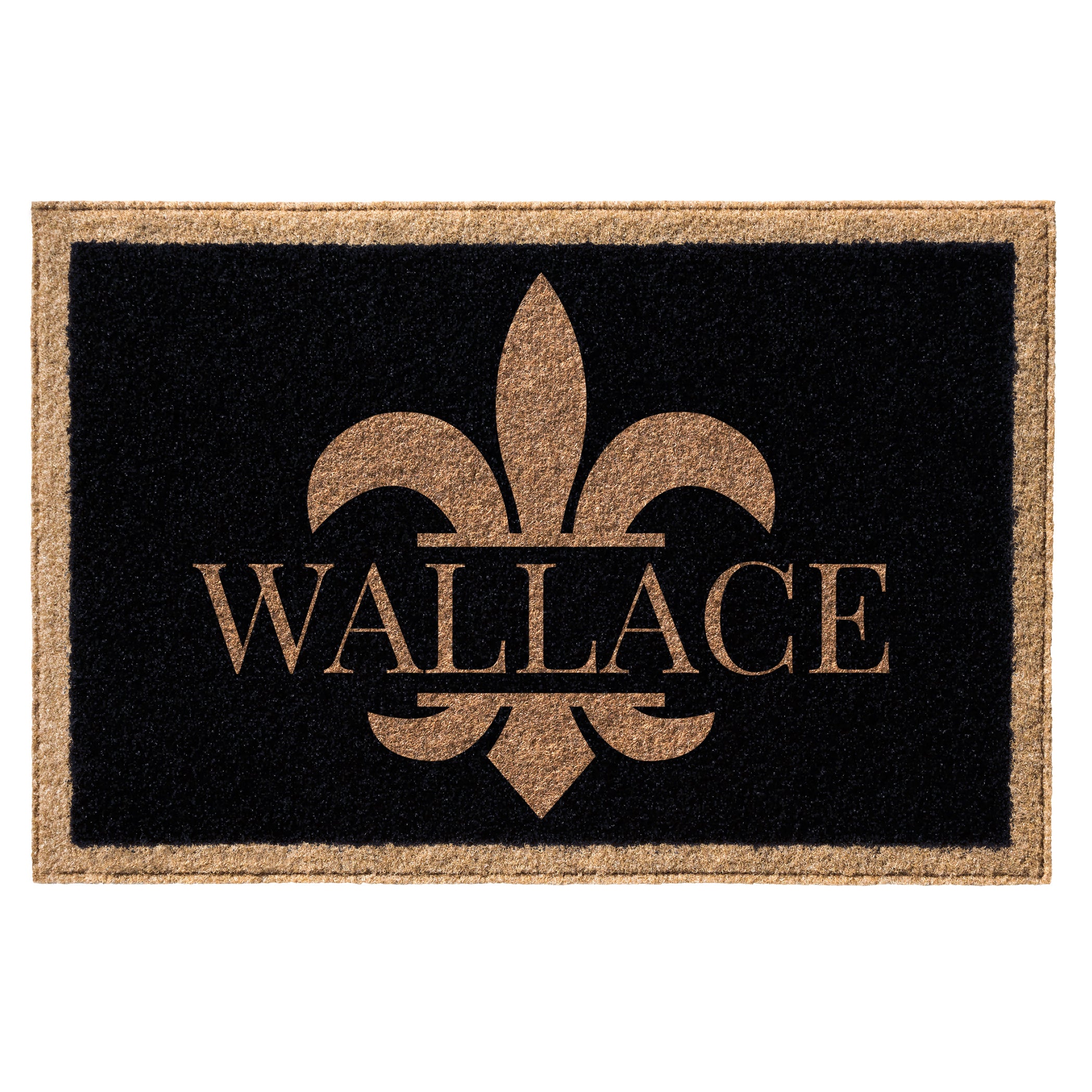 Infinity Custom Mats™ All-Weather Personalized Door Mat - STYLE: FLUER DE LIS COLOR:BLACK - rugsthatfit.com