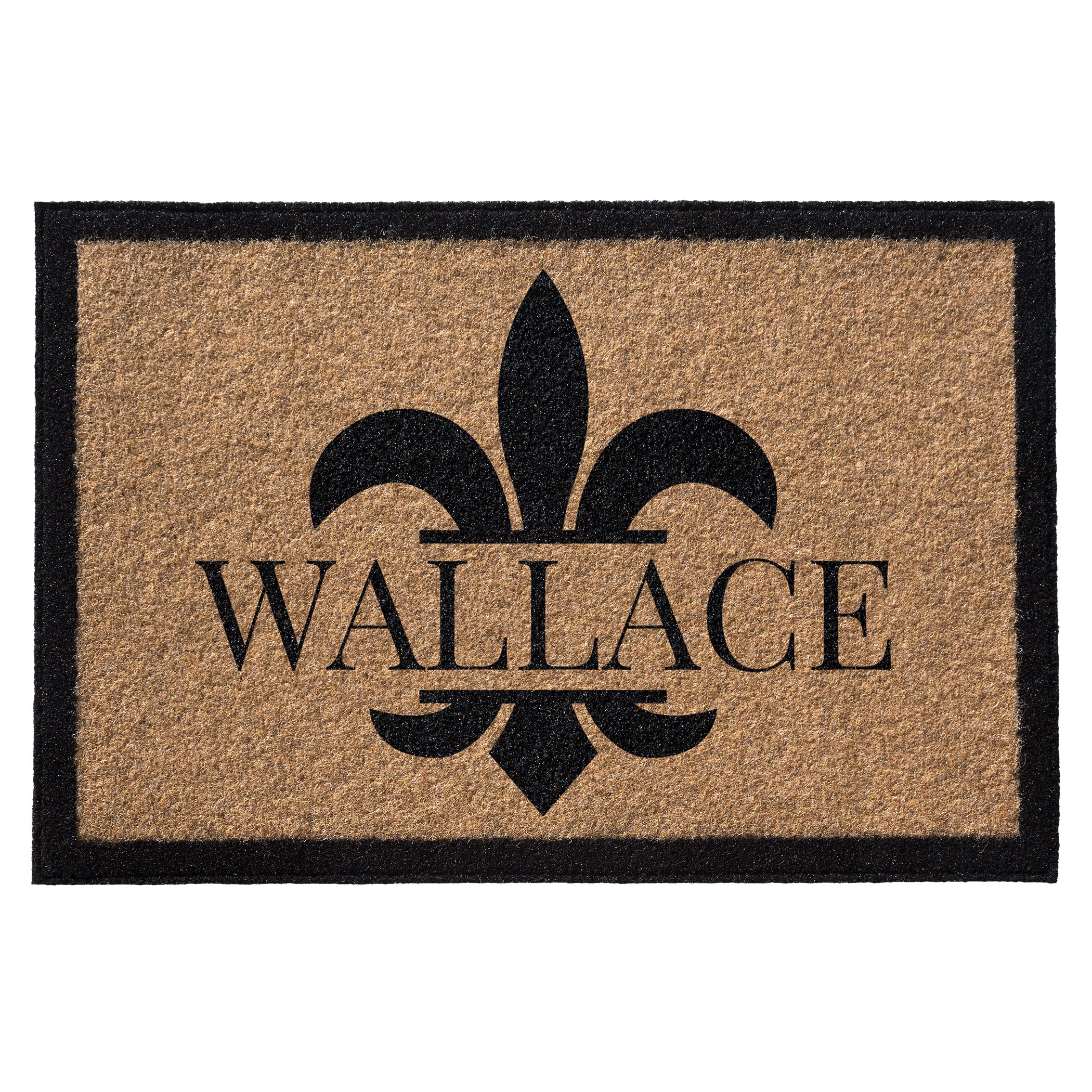 Infinity Custom Mats™ All-Weather Personalized Door Mat - STYLE: FLUER DE LIS COLOR:TAN - rugsthatfit.com