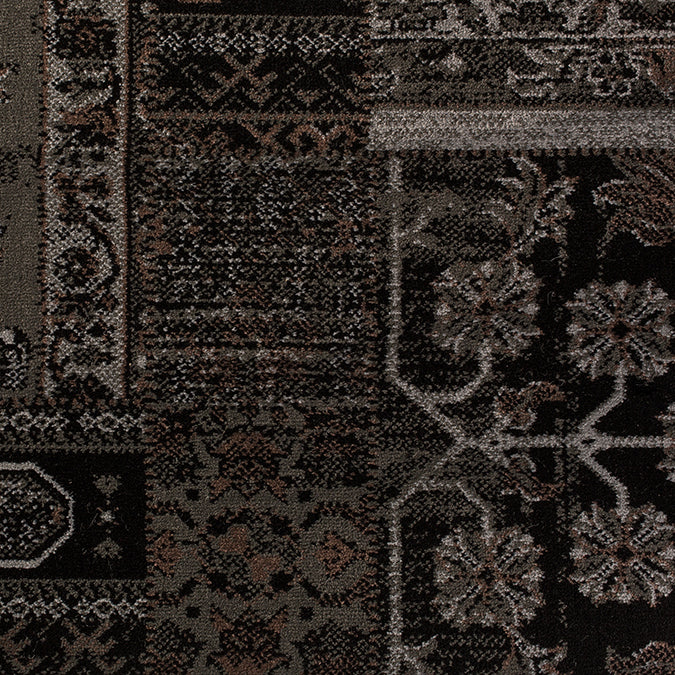 Stain resistant patterned custom rug black