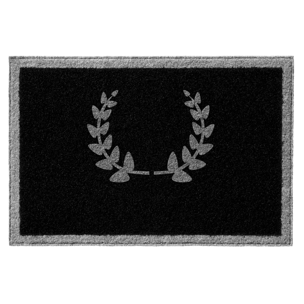 Infinity Custom Mats™ All-Weather Personalized Door Mat - STYLE: WREATH COLOR: BLACK / GREY - rugsthatfit.com
