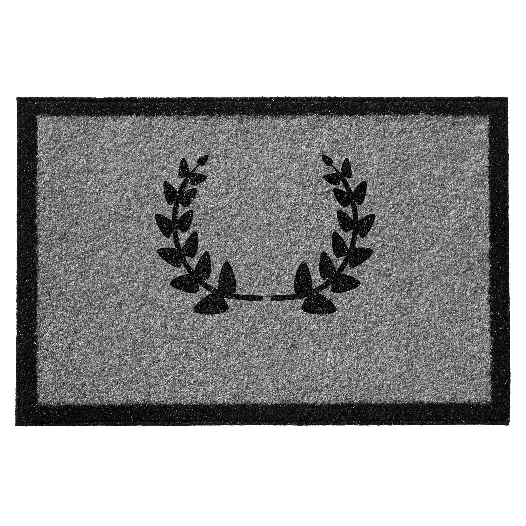 Infinity Custom Mats™ All-Weather Personalized Door Mat - STYLE: WREATH COLOR: GREY / BLACK - rugsthatfit.com