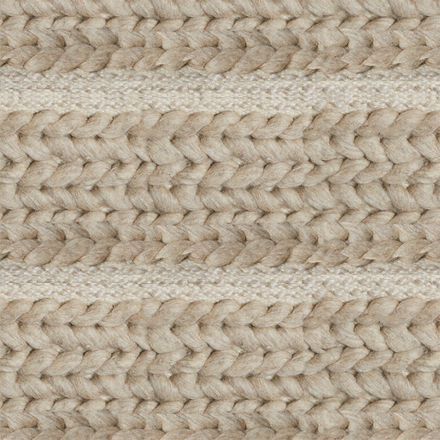 Off white braided rug with vanilla strip