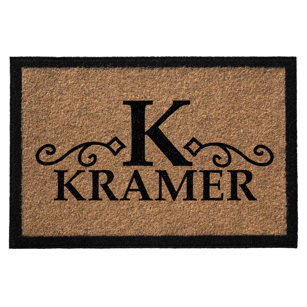 Infinity Custom Mats™ All-Weather Personalized Door Mat - STYLE: KRAMER COLOR: TAN - rugsthatfit.com
