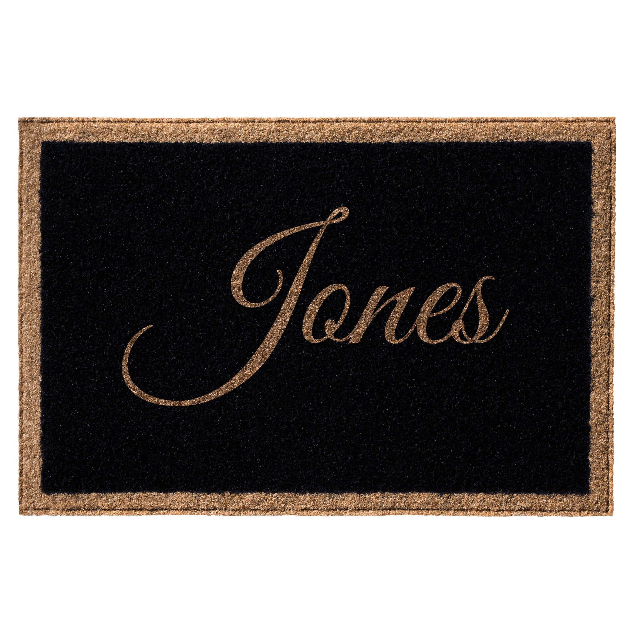 Infinity Custom Mats™ All-Weather Personalized Door Mat - STYLE: SINGLE FAMILY NAME COLOR:BLACK - rugsthatfit.com