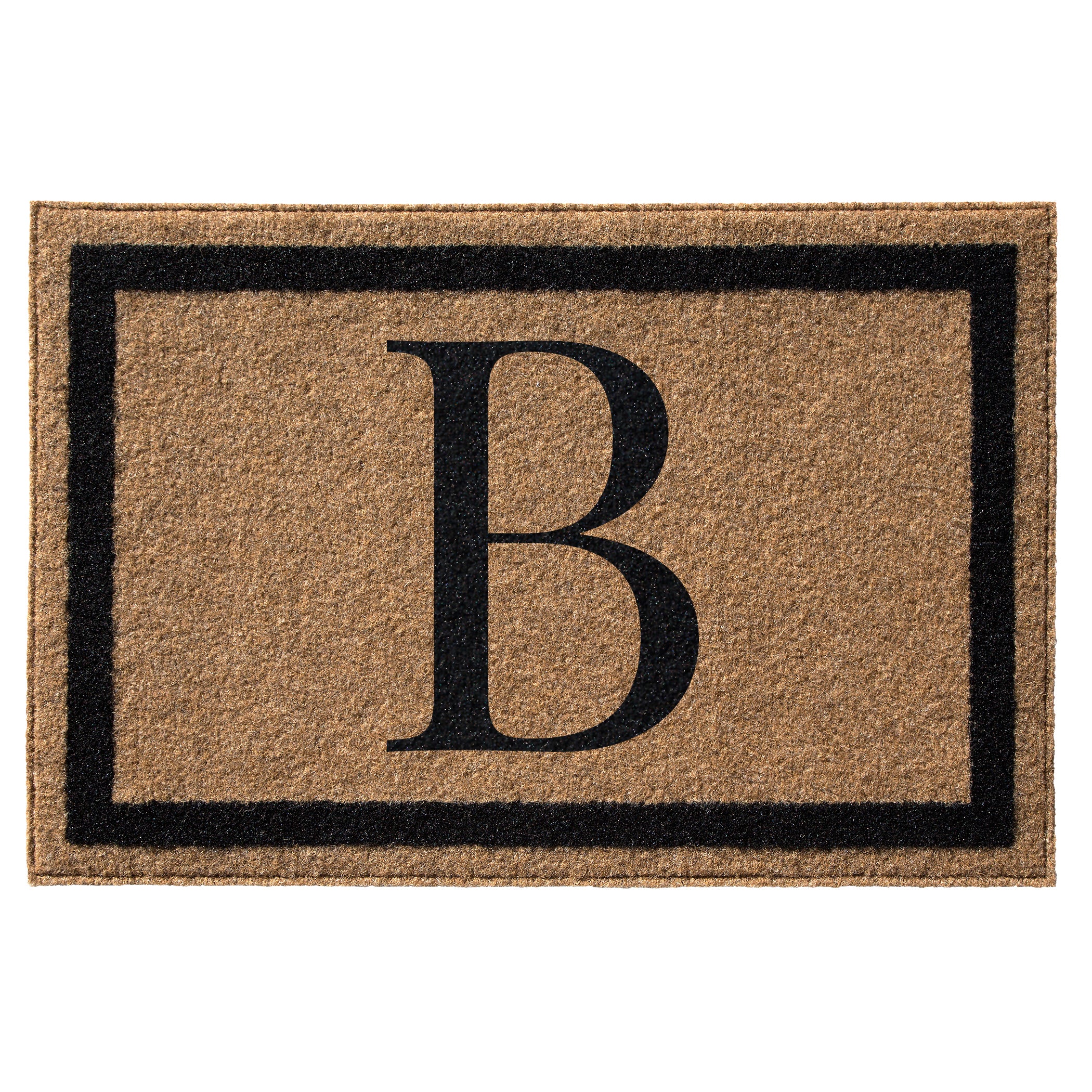 Infinity Custom Mats™ All-Weather Personalized Door Mat - STYLE: FARMHOUSE MONOGRAM COLOR:TAN - rugsthatfit.com