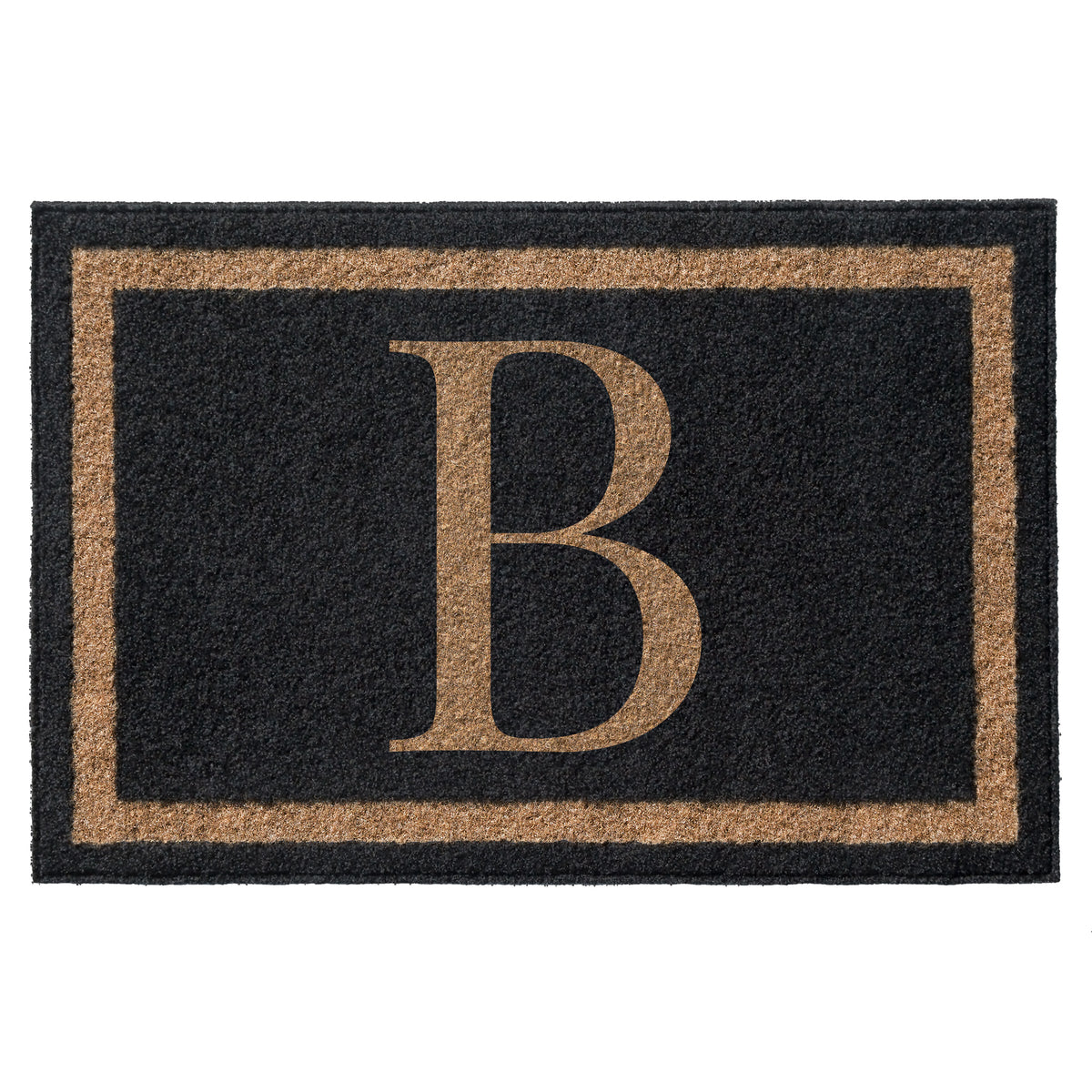 Infinity Custom Mats™ All-Weather Personalized Door Mat - STYLE: FARMHOUSE MONOGRAM COLOR:BLACK - rugsthatfit.com