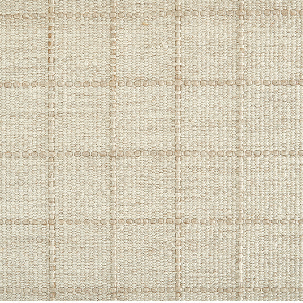 Beige Rug with Darker Beige Stitched Squares