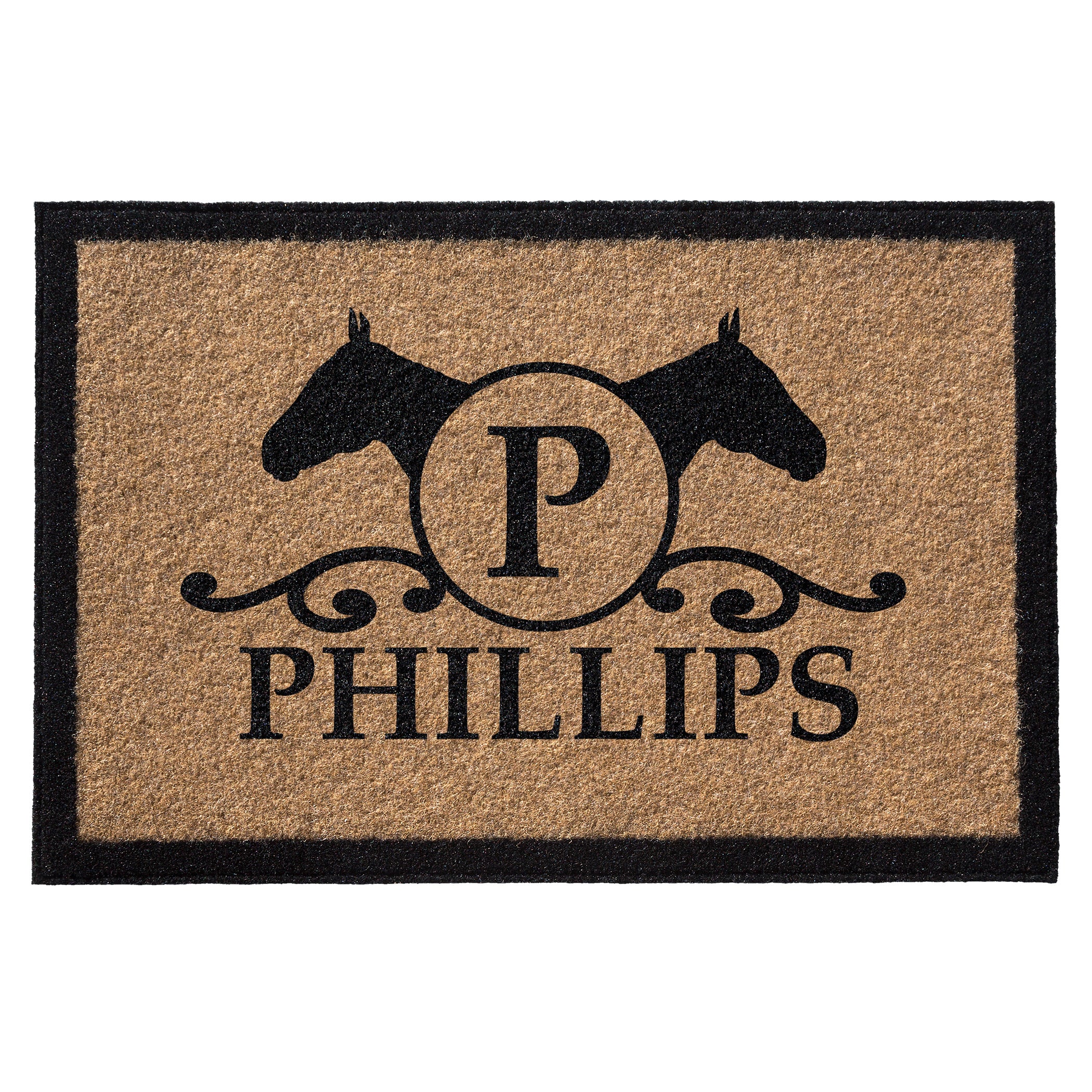 Infinity Custom Mats™ All-Weather Personalized Door Mat - STYLE: PHILIPS COLOR:TAN - rugsthatfit.com