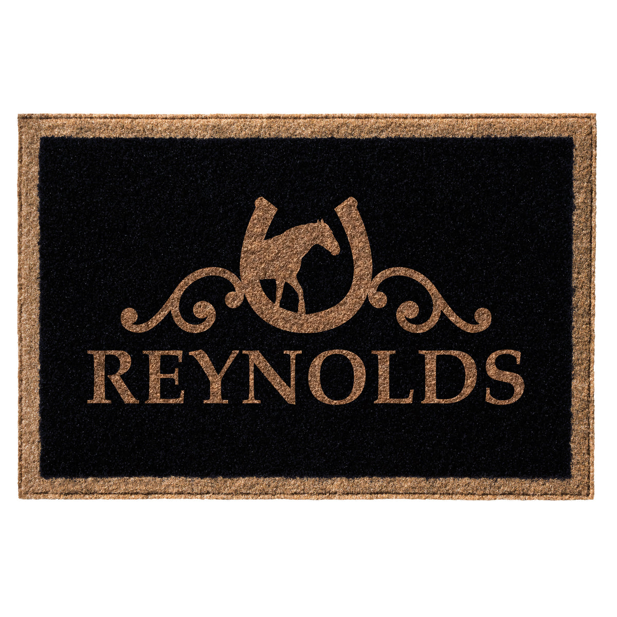 Infinity Custom Mats™ All-Weather Personalized Door Mat - STYLE: REYNOLDS COLOR:BLACK - rugsthatfit.com