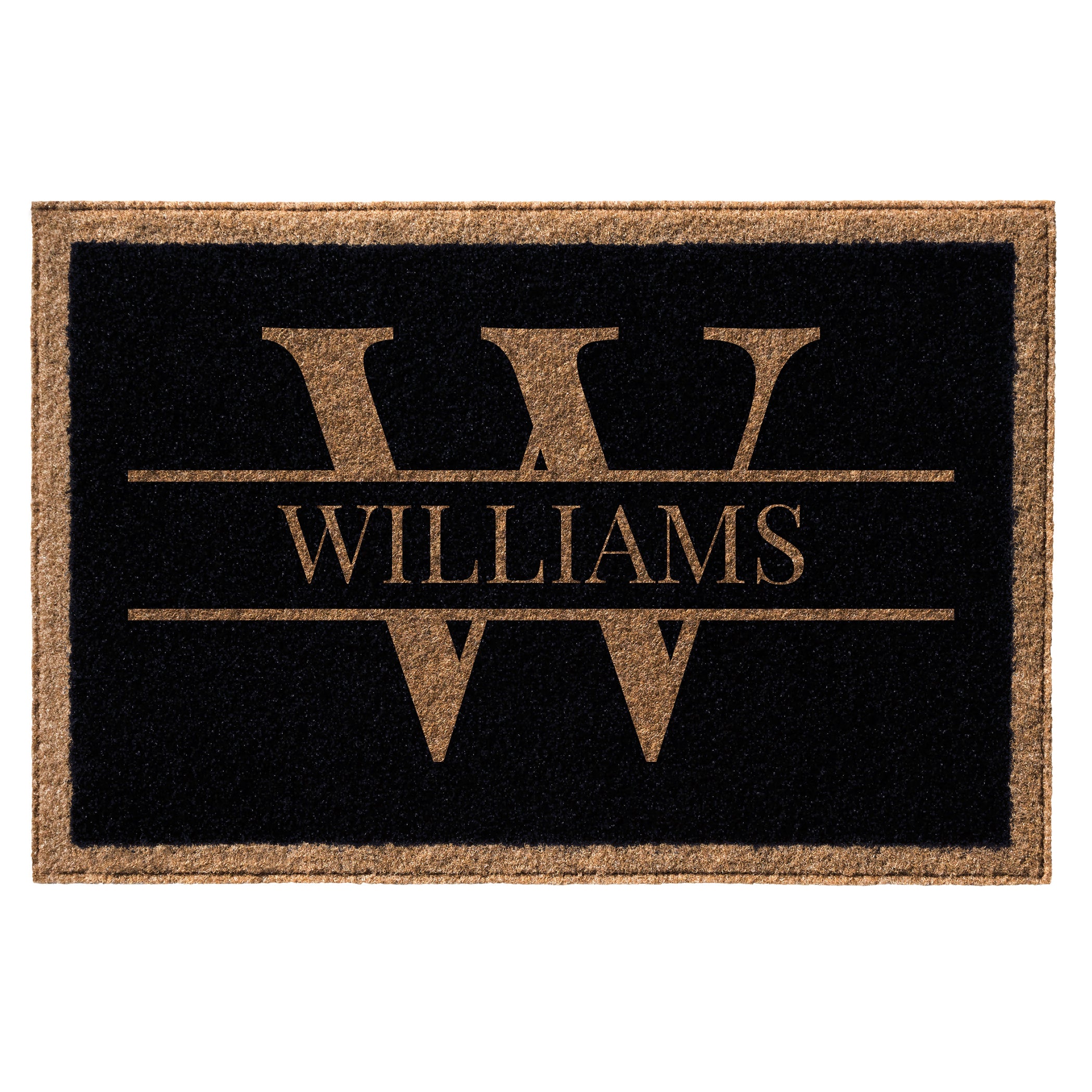 Infinity Custom Mats™ All-Weather Personalized Door Mat - STYLE: WILLIAMS COLOR:BLACK - rugsthatfit.com