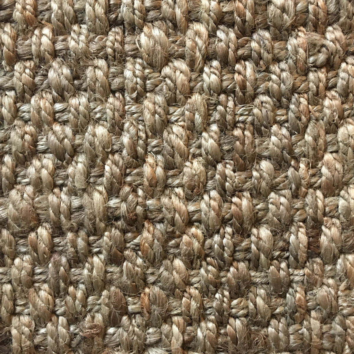 Fibreworks® Custom 100% Jute Rug with Matching Serged Border or Other Border Options- Cross Stitch 207 Taupe Grey - rugsthatfit.com