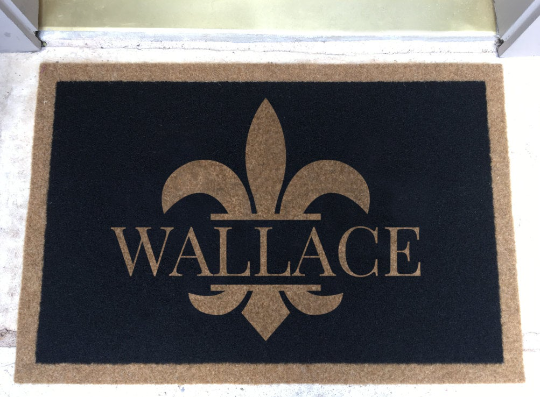 Infinity Custom Mats™ All-Weather Personalized Door Mat - STYLE: WALLACE  COLOR: BLACK - rugsthatfit.com