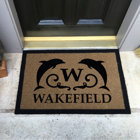 Infinity Custom Mats™ All-Weather Personalized Door Mat - STYLE: WAKEFIELD  COLOR: TAN - rugsthatfit.com