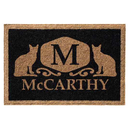 Infinity Custom Mats™ All-Weather Personalized Door Mat - STYLE: McCARTHY  COLOR: BLACK - rugsthatfit.com