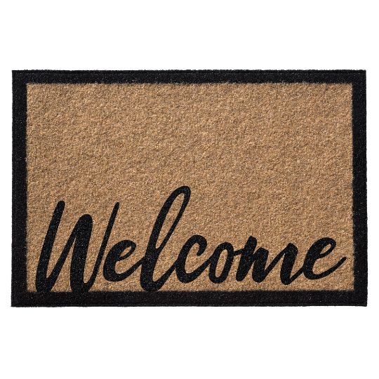 Infinity Custom Mats™ All-Weather Door Mat - STYLE: WELCOME  COLOR: TAN - rugsthatfit.com