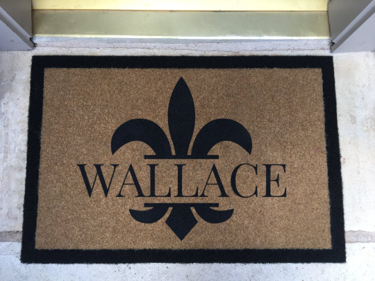 Infinity Custom Mats™ All-Weather Personalized Door Mat - STYLE: WALLACE  COLOR:TAN - rugsthatfit.com