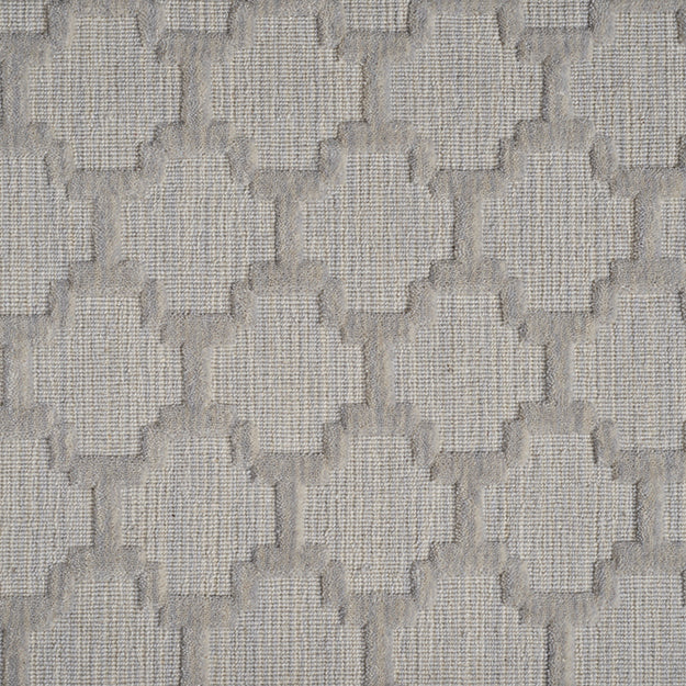 Light Silver Grey Geometric Rug