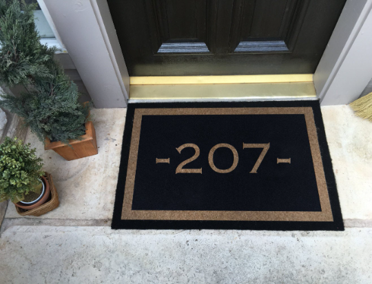 Infinity Custom Mats™ All-Weather Personalized Door Mat -.STYLE: NUMBER COLOR: BLACK - rugsthatfit.com