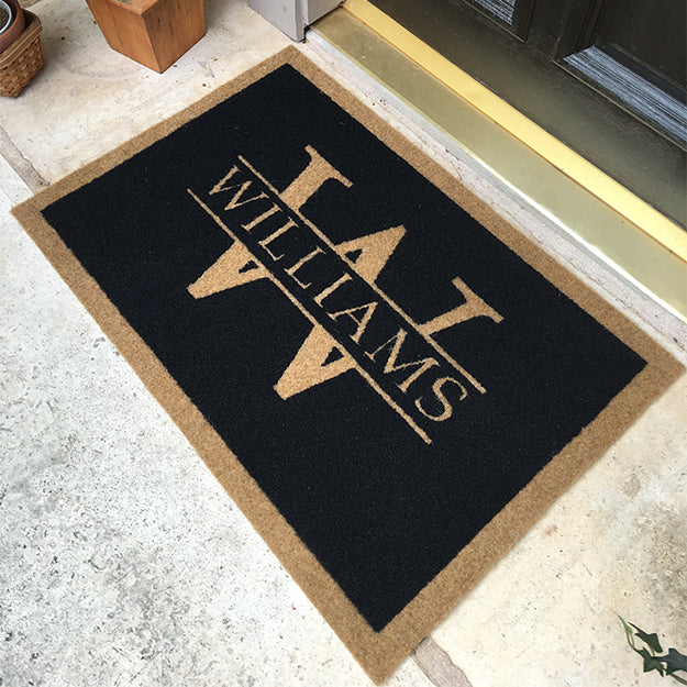 Infinity Custom Mats™ All-Weather Personalized Door Mat - STYLE: WILLIAMS COLOR:BLACK - rugsthatfit.com