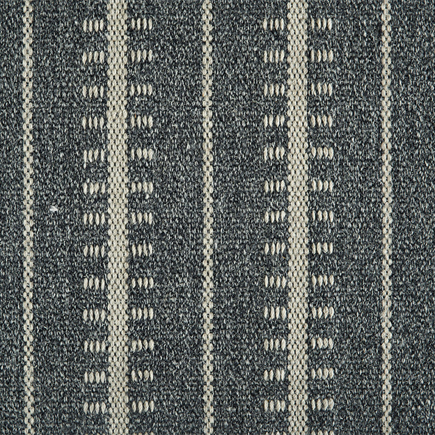 Ticking Stripe Hand-Loomed 100% Wool Custom Rug - Midnight - rugsthatfit.com