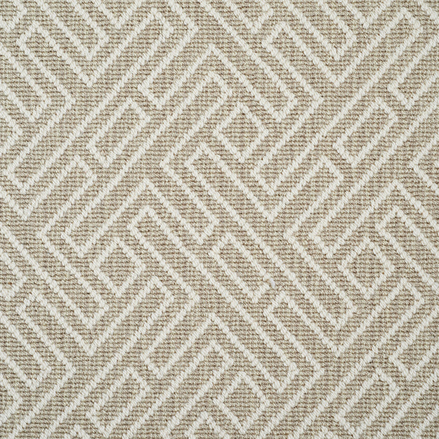 Taupe rug with cream geometric pattern