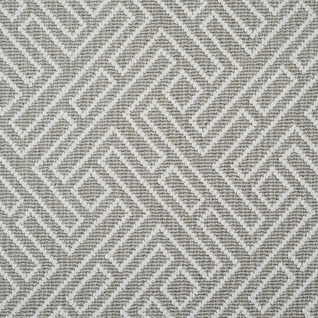 Platinum grey rug with white geometric pattern